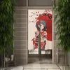 Curtain Japanese Anime Cartoon Girl Door For Living Room Kitchen Partition Porch Doorway Entrance Hanging Half-Curtain