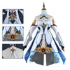 Genshin Impact Cosplay Lumine Costumi Cosplay Costumi di gioco per feste di Halloween per le donne Ragazze Vestito carino Lumine Parrucca Set completocosplay