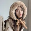 Bérets femmes tricotés Style coréen polaire oreilles cache-oreilles casquettes épaissir chapeaux chauds coupe-vent