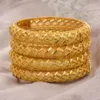 Annayoyo 4 Pz / lotto 24K Dubai India Braccialetti di colore riempito in oro etiope per le donne ragazze gioielli festa Braccialetti Regali braccialetto1294Z