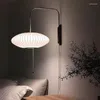 Lampes murales Nelson Ball Sconce Lampe japonaise moderne pour salon chambre à coucher bureau de chevet El tissu de soie