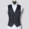 Gilets pour hommes mode gilet à carreaux robe formelle affaires décontracté costume mince style britannique gilet de mariage vêtements masculins