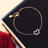 Whole- quality rose gold butterfly bracelets for women girls thin chain fashion jewelry269V