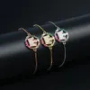 Nieuwe Rainbow Cz Crown String Armband Vrouwen Kleurrijke Regenboog Goud Gevuld Cz Armbanden Rvs Bruiloft Sieraden Gift318W