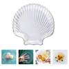 Servis uppsättningar Shell Glass Dish Christmas Gifts Breakfast Plate Scallop Premium Servering Dessert Holder