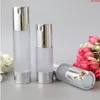 Airless 15ml 30ml 50ml Pompa per vuoto vuota Vaso per WC Bottiglia cosmetica smerigliata Mini Contenitore per trucco per lozione trasparente 10 pezzi Tnuil