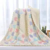 Quilts 2 layers Quilted Sherpa Back Thermal 3D Butterfly Flannel Soft Baby Swaddle born Wrap Crib Beddings Kids Nap Rug 231017