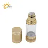 Flacone airless cosmetico vuoto di lusso da 30 ml Flacone erogatore con pompa ricaricabile portatile brillante color oro per goccia di lozione Hniff Swjan