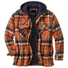 Herenjassen Heren Winter Harajuku Plaid Shirts Jassen Capuchon Rits Lange mouw Basic Casual Europese stijl Maat S-5XL