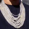 Mens Women Hiphop Necklaces 8-30 inches Iced Out Chains Silver Gold Jewelry Diamond One Row Tennis Chain Hip Hop 3mm Crystal ALIN0254Z