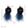 Dangle Earrings Korean Style Red Blue Black Feather For Women Bridal Yarn Flower Drop Earring Handmade Summer Beach Jewelry Party Gift