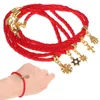 Charm Bracelets Jesus Religion Cross Pendant Bracelet Couple Red Cord String Wax Rope Paired For Women Men278T