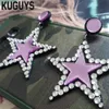 Kuguys mode akryl smycken anpassad röd stjärna droppörhängen för kvinna hiphop stor dingle örhänge pendientes brincos288f