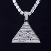 Collier Hip Hop pyramide œil d'horus, pendentif Triangle égyptien, bijoux 221U, nouvelle collection