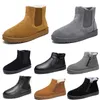 Stivali da neve senza marchio mid-top uomo donna scarpe marrone nero grigio moda tendenza outdoor cotone pelle inverno