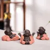 Tea Pets Bonsai Small Ornaments Purple Sand Pet Flower Maitreya Buddha Statue Gardening Accessories Micro Landscape Decoration