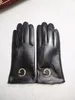 Kvinnor Luxury Läderhandskar och Ull Pekskärm Gloe Ladies Winter Thick Wime Sheepskin Parting Finger No Box