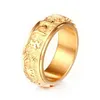 Sanskriet Boeddhistische Mantra Ring Voor Mannen Vrouwen Draaibaar Goud Zilver Kleur 316L Rvs Boeddhisme Sieraden Drop Band Ringen254m