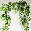 Christmas Decorations 7ft 2m Flower String Artificial Wisteria Vine Garland Plants Foliage Outdoor Home Trailing Fake Hanging Wall Decor 231017