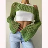 Les chandails pour femmes creux du crochet boléro tricot tarif top femmes