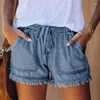 Dżinsy damskie 2023 Summer European Style Street Hipster Elastyczne talia cienkie dżinsowe spodenki kobiety