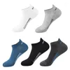 Chaussettes pour hommes 5 paires pur coton absorption de la sueur mince maille de sport respirant bas haut oreille surélevée bateau décontracté