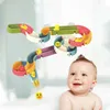 Sand Play Water Fun Kids Bath Toys Wall Suction Cup Assembling Tracks Yellow Ducks Slide Way Bathroom tub Baby Shower Games Toy Set 231017