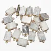 Pendentif Colliers Naturel Blanc Cristal Cluster Pierre Brute Electro Plaqué Pack Avec Connecteur De Bord D'or Charmes À La Main Collier Accessoire 8pcs