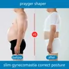 Midja mage shaper män body shaper gynecomastia underkläder kontroll bröst korsett dragkedja slant bröst toppar vit svart 231018