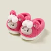 Scarpe in cotone per bambini Ragazza cartone animato Pantofole in cotone con orso Pantofole in cotone caldo per ragazzo a casa studentesco con velluto rosa carino