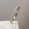 Inbeaut 18K plaqué or blanc passe diamant test rond excellente coupe 0 1 ct Micro D couleur bague 925 argent bijoux de fête 210924209W