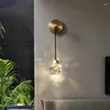 Lampada da parete Luci di cristallo nordiche per cucina Comodino dorato Camera da letto Decorazione scale Illuminazione Casa Plafoniere per interni