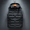 Mens Vests Hooded Spring Autumn Sleeveless Jacket for Men Fashion Warm Male Winter Vest Light Plus Size Work Waistcoat 231018