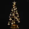 Luci notturne Natale Led Tree Light Home Party Wedding Festival Decorazioni da tavolo Lampada decorativa bianca calda con pendente in cristallo