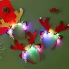 Party Hats Christmas Hair Band Glowing Crutch Headband Xmas Tree Snowflake Deer Horn Light Flashing Headwear Merry Gift 231017