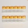 5ml Glazen Flessen Aluminium Dop Gouden deksel Lege Transparante Heldere Vloeistof Geschenkcontainer Wenspotten 50pcsgood aantal Kshud