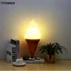 Decorative Objects Figurines Creative Ice Cream Cones Table Lamp Dessert Shop Cafe Bar Restaurant LED Desk Light With Switch Kids Bedroom Art Decor Fixtures 231017