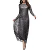 Casual klänningar eleganta kvinnor klär mode abaya långärmad spetsar stor hem lös maxi kaftan jilbab för festrock femme 2021264d