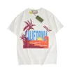 T-shirts pour hommes Col rond brodé et imprimé style polaire vêtements d'été avec street pur coton 3dq202a