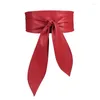 Belts Ladies Belt Soft Pu Leather Is Fashionable And Luxurious Wide Ladies's Fashion Decorative Floating Bow Tie Waist Seal