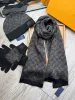 Halsdukshatthandskar set för mössor män ull vinter 3 stycke design kepsar sjal designer hattar halsdukar ull beanie wrap halsdukar med låda