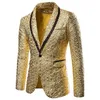 Shiny Gold Sequin Glitter Verfraaid Blazer Jas Mannen Nachtclub Prom Pak Mannen Blazer Kostuum Stadium Clothes243m