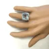 Cluster-Ringe Natürlicher Aquamarin-Edelstein Bizuteria S925 Sterling Silber Ring für Frauen Feiner 925-Schmuck Quadratische unsichtbare Fassung248y