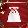 クリスマスデコレーション5pcsパック空白の昇華カラフルなキャンバスギフトバッグ