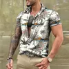 القمصان غير الرسمية للرجال ، قميص هاواي جوز الهند شجرة ثلاثية الأبعاد ، بلوزة قصيرة ، بلوزة شاطئ ، قمم ، قمم ، بملابس كبيرة الحجم كاميس ، بليوساس