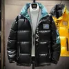 Piumino da uomo Parka in pelle brillante da uomo Giacca invernale Casual Parka Outwear impermeabile addensare caldo colletto alla coreana 231018