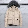 Down jacket men's fur collar parka winter waterproof white duck coat cloak fashion men and women couples casual version to keep warm Mens down jacket parkas woolrich