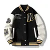 Męskie kurtki męskie Varsity baseball kurtka bombowca hip -hop harajuku kość litera patchworka skórzane kurtki streetwear kobiety unisex college płaszcze 231017