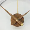 High-end modern simple Spanish table clock unique design black walnut watch hands stainless steel ring brass art decoration