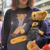 Fashion ALACE New Sweater Cartoon Skateboard Little Bear Doll Round Neck Pullover Hoodies Men's and Women's Casual Versatile Sweaters Long Sleeve Top Clothes